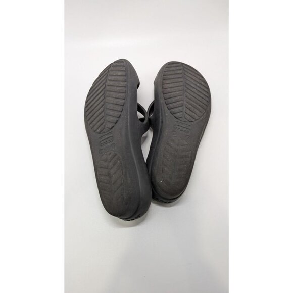 Crocs Black Triangle Strap Wedge Sandal - Picture 6 of 6